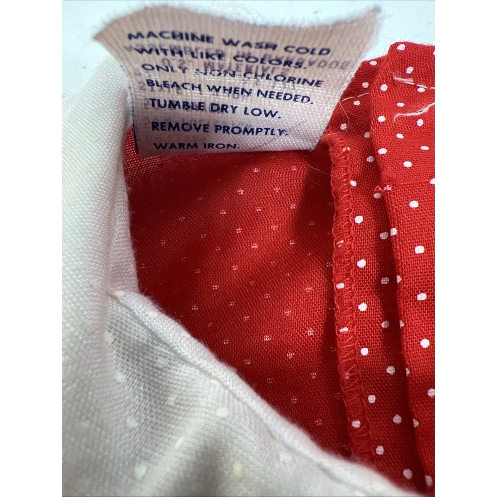 Vintage Polly Flinders Girls Red & White Polka-Dot Lace Smocked Dress Size 3T